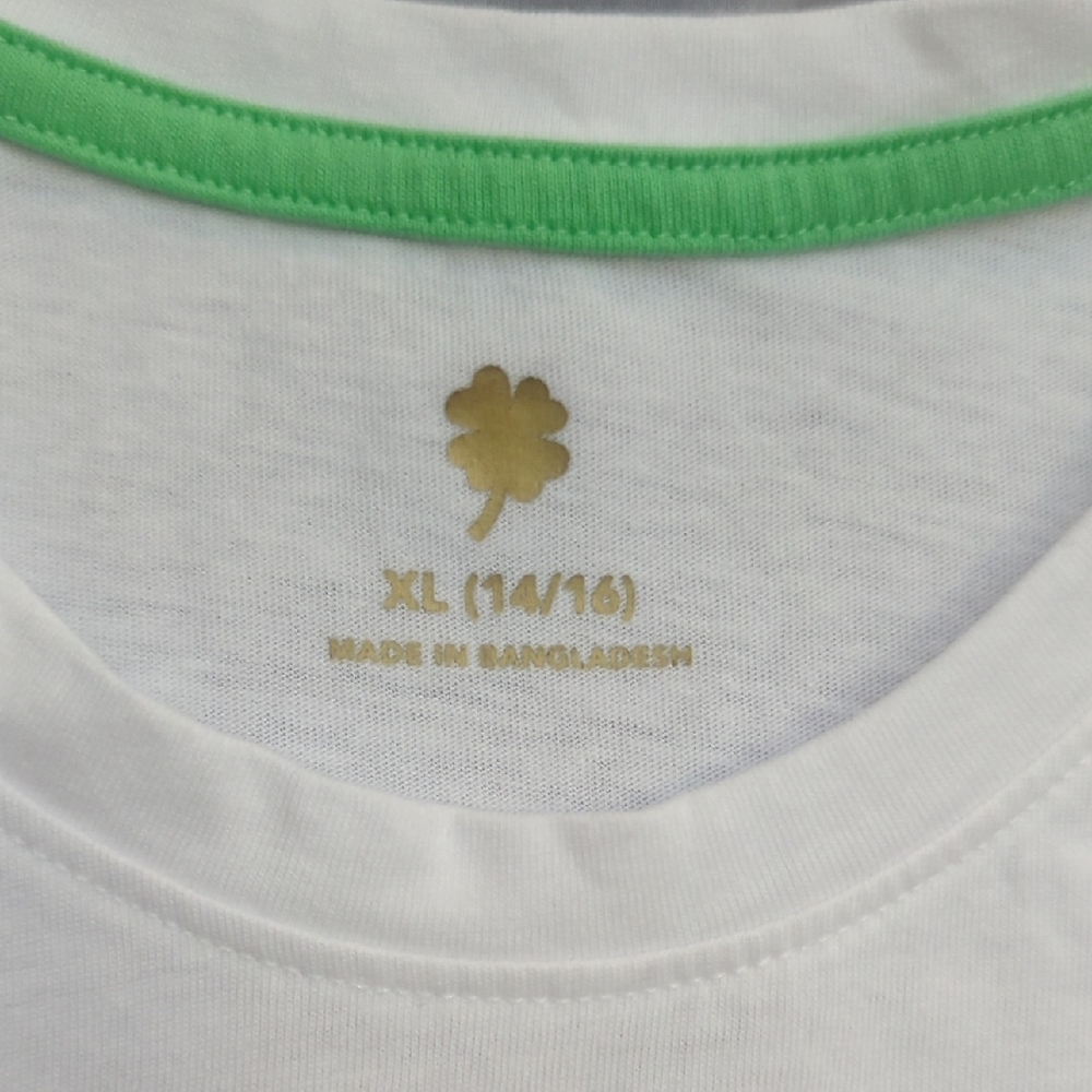 Tshirt St. Patrick's Day White and Green Girls Xlg - Picture 6 of 6